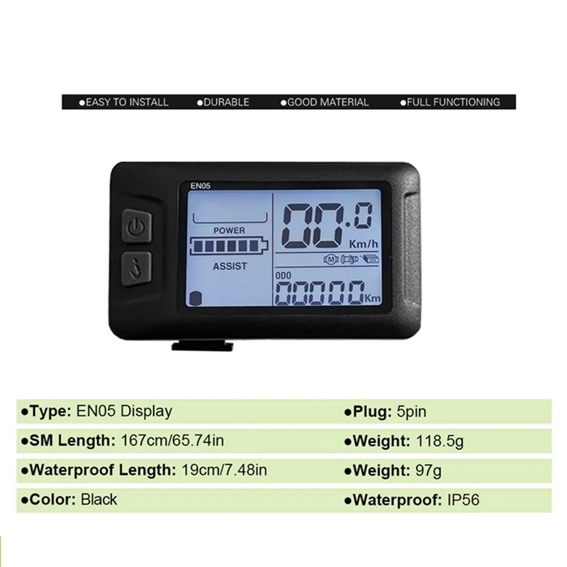 

Dropship-Ebike LCD-EN05 Дисплей Управление 24/36/48 В Спидометр Проводной SM Plug Аксессуары для велосипеда