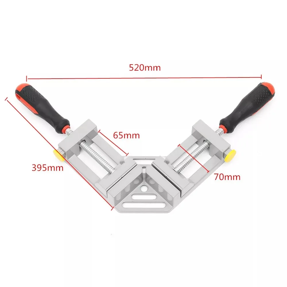 Double Handed Handle 90 Degree Right Angle Clamp Quick Angle Clamp Woodworking Fixture Frame Clamp Aluminum Alloy Clamp