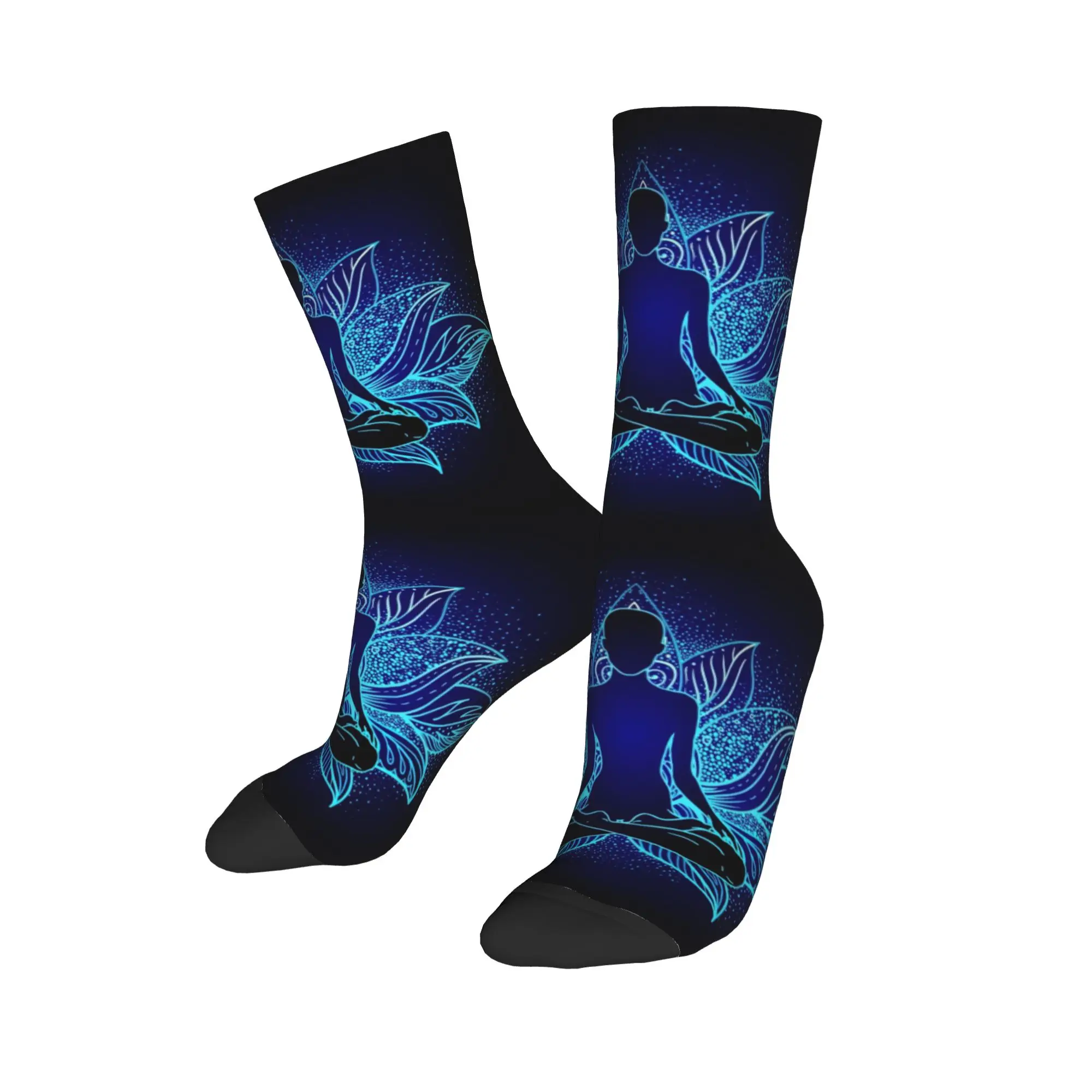 

Custom Cute Printed India Mandala Zen Buddha Socks for Men Women Stretchy Summer Autumn Winter Crew Socks