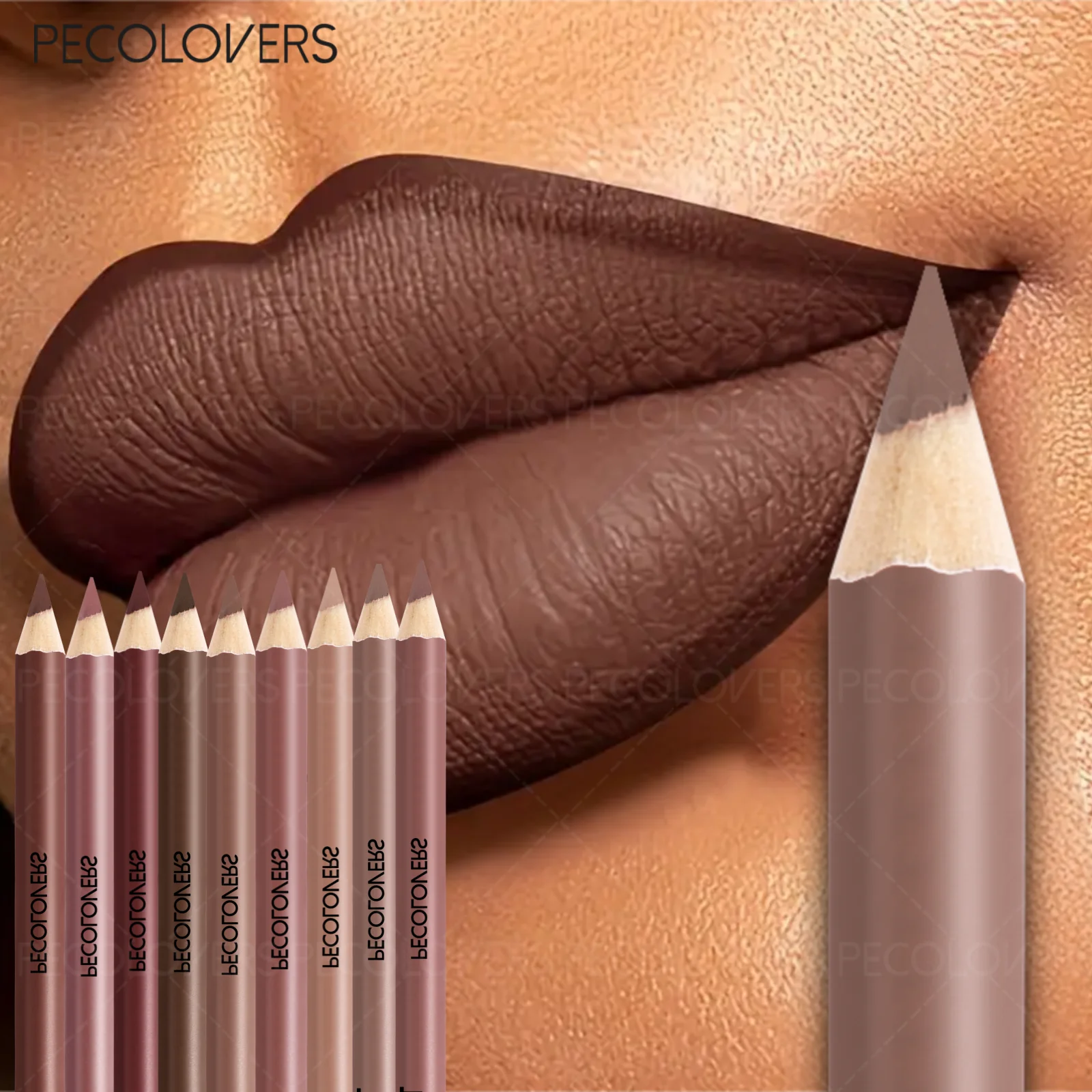 1PC 1PC 防水マットヌードリップライナー高色素沈着長持ちジェル/ペンシルフォーミュラ、スムーズな塗布