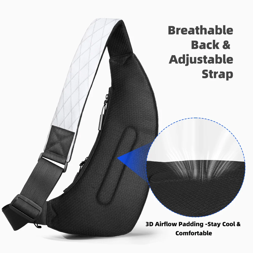 Heroic Knight Fashionable Business Shoulder Bag Men Lightweight Slim Crossbody Bag X-Pac Waterproof Scratch-Resistant Chest Bag
