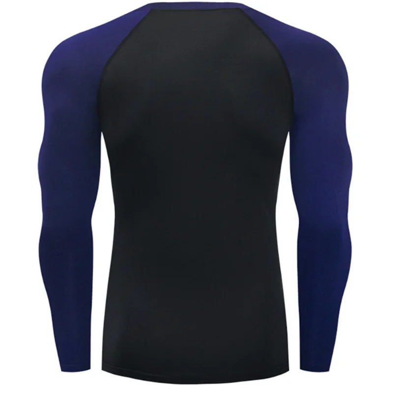 Herren Rundhals Schnelltrocknend Langarm Kompressions-Sportshirt Fitness Enganliegendes T-Shirt Laufshirt Casual Frühling Und Herbst – Detail 6