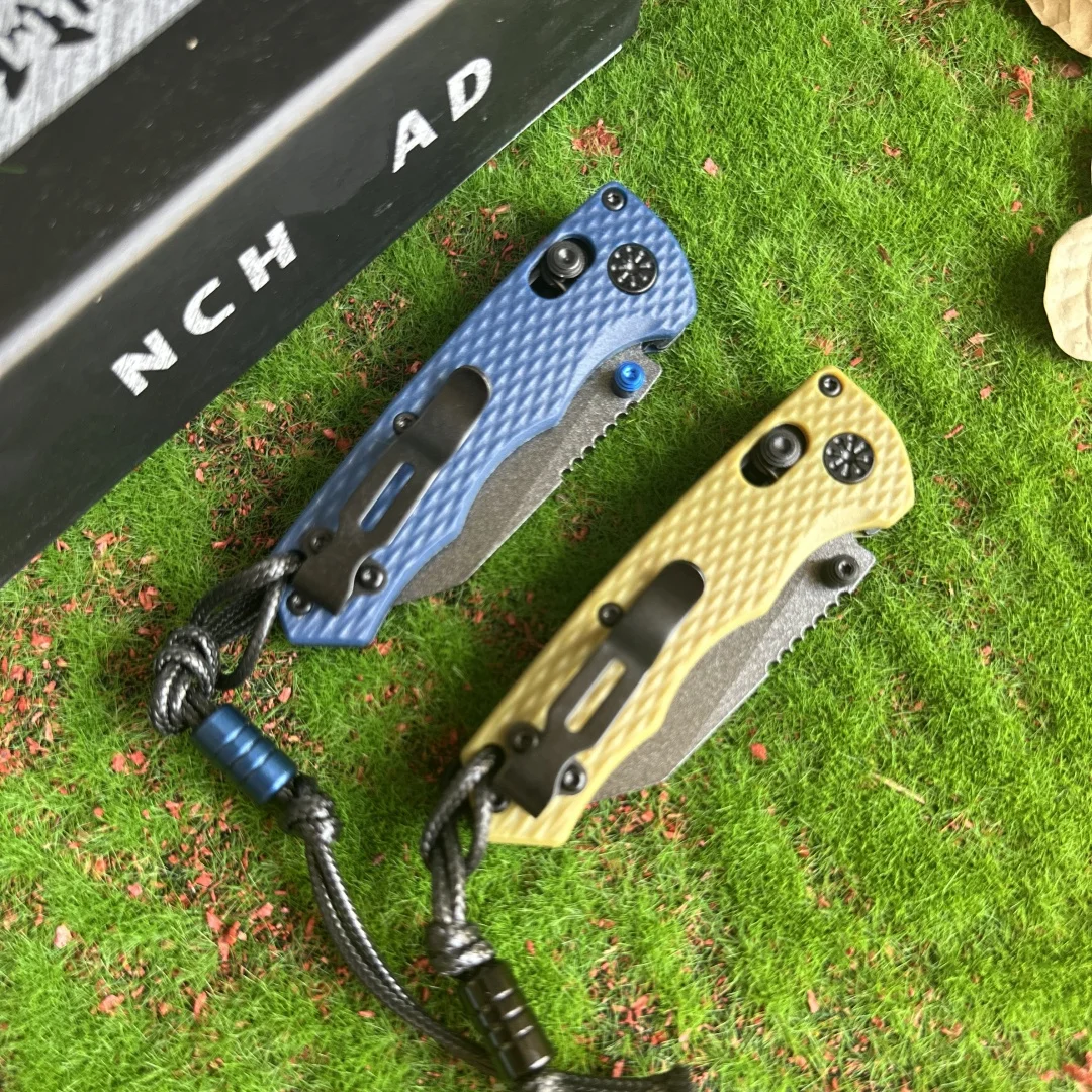 BM290 나이프 - 접이식 칼, 포켓 나이프, 나일론 섬유 미끄럼 방지 손잡이, 낚시, 하이킹, 생존용, 남녀 선물용