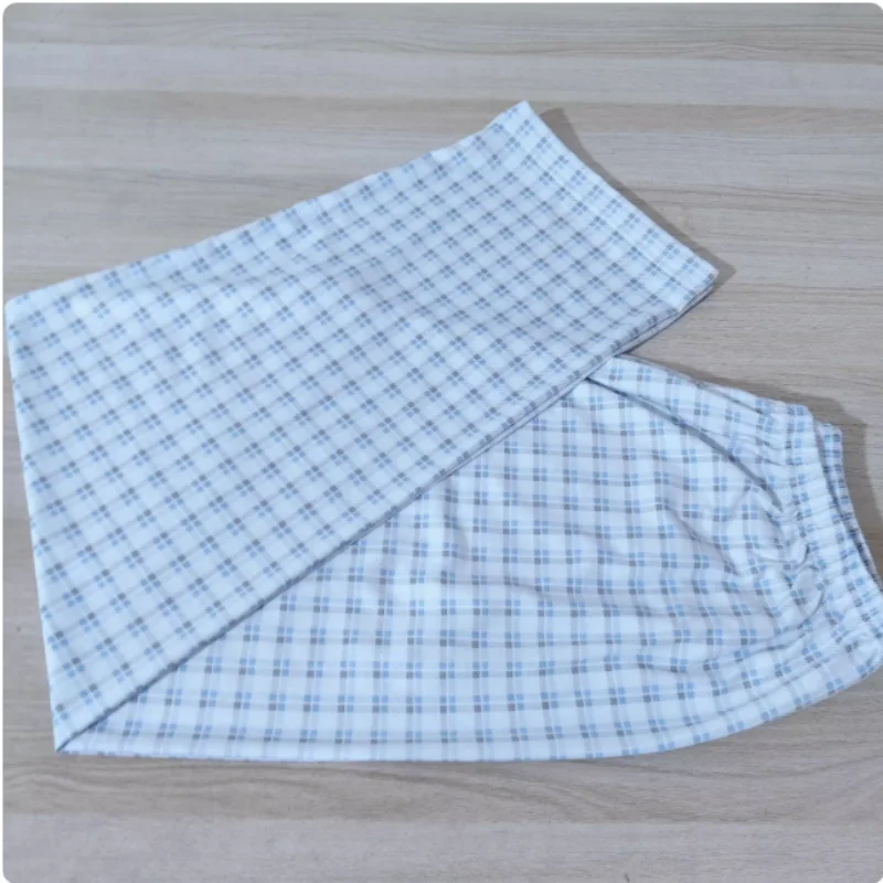 Pajama Pants For Men Combed Cotton 100% Thin Plaid Air conditioning Pants Pyjamas Summer Gentleman Sleeping Bottoms Trousers