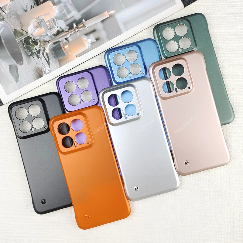 Luxury Cases For Xiaomi Mi 14 13 Ultra 12S 12 Lite NE Civi 4 Pro 3 2 1S Anti-fingerprint Metallic Paint Borderless Hard PC Cover