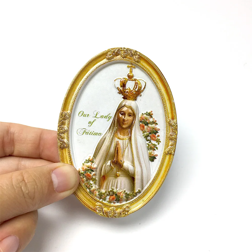 

3D Resin Fridge Magnet - Our Lady of Fatima Religious Home Decor, Kitchen Refrigerator Decor, International Travel Souvenir