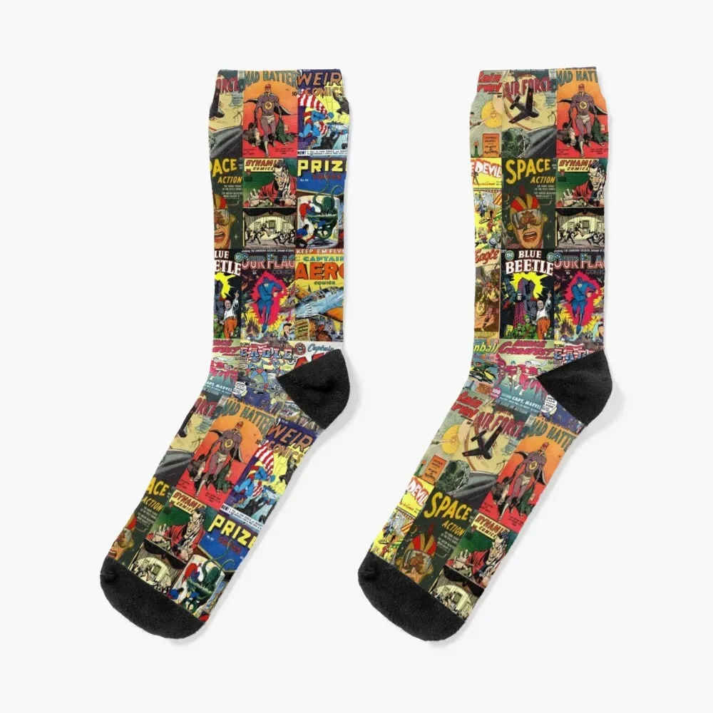 

Comic Book Collage II Socks Non-slip hockey Mens Socks Women's