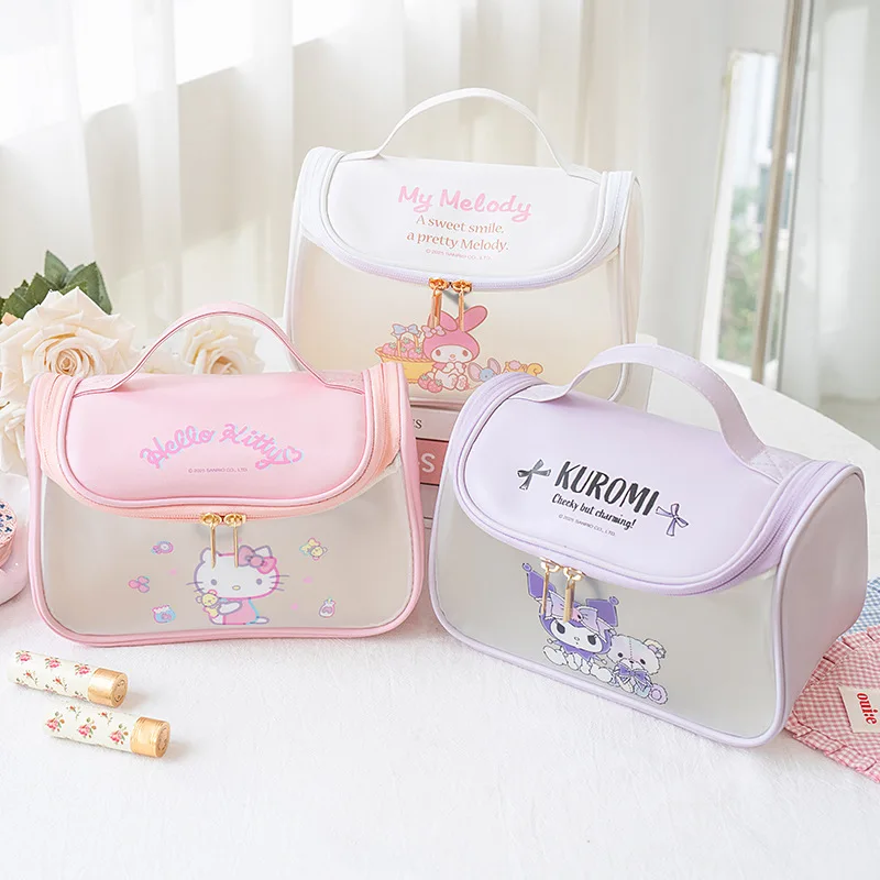 

Hello Kitty Makeup Bag Cute Toiletries Organizer Portable Travel Large Capacity Bag Women Supplies Wholesale Girl Students