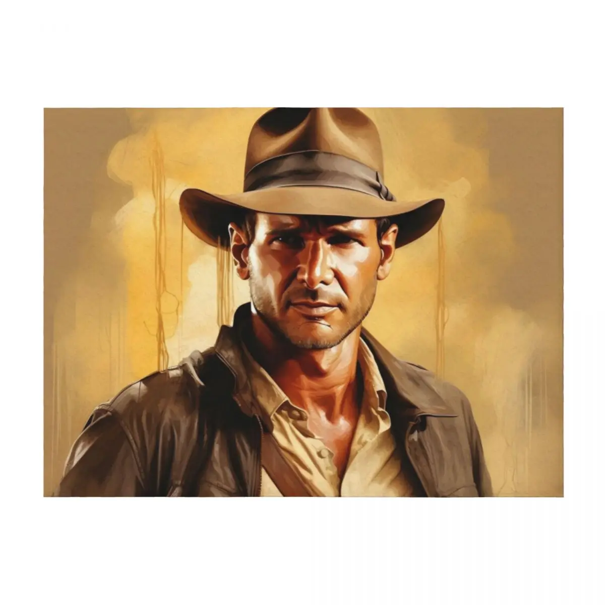 

Indiana Jones Paint Artwork Throw Blanket Thin For Sofa Thin Heavy Softest Blankets