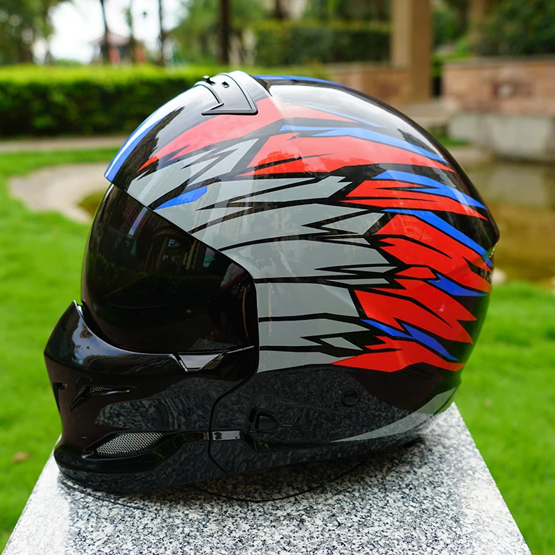 

Retro Motorcycle Helmet, Full-Face Helmet, Electric Motorcycle Helmet, Men's and Women's Safety Helmet, Summer All-Season Scorpion Helmet Combination Half Helmet