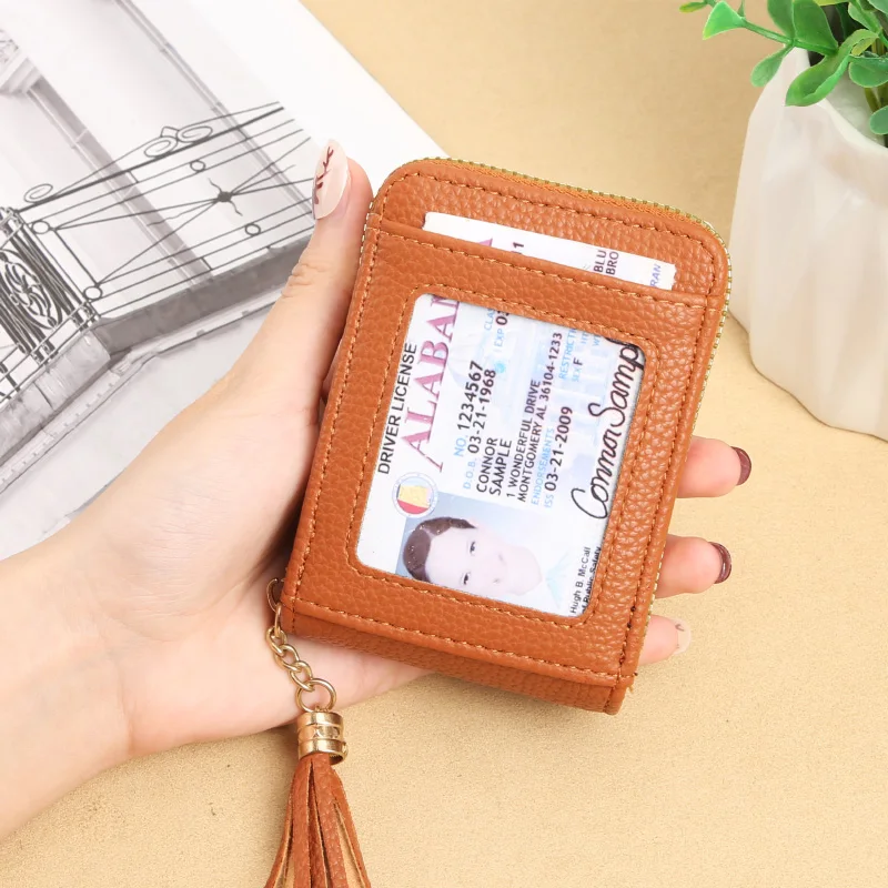 Foreign trade explosive card bag female exquisite rfid leather multi-functional male organ card bag bank card cover