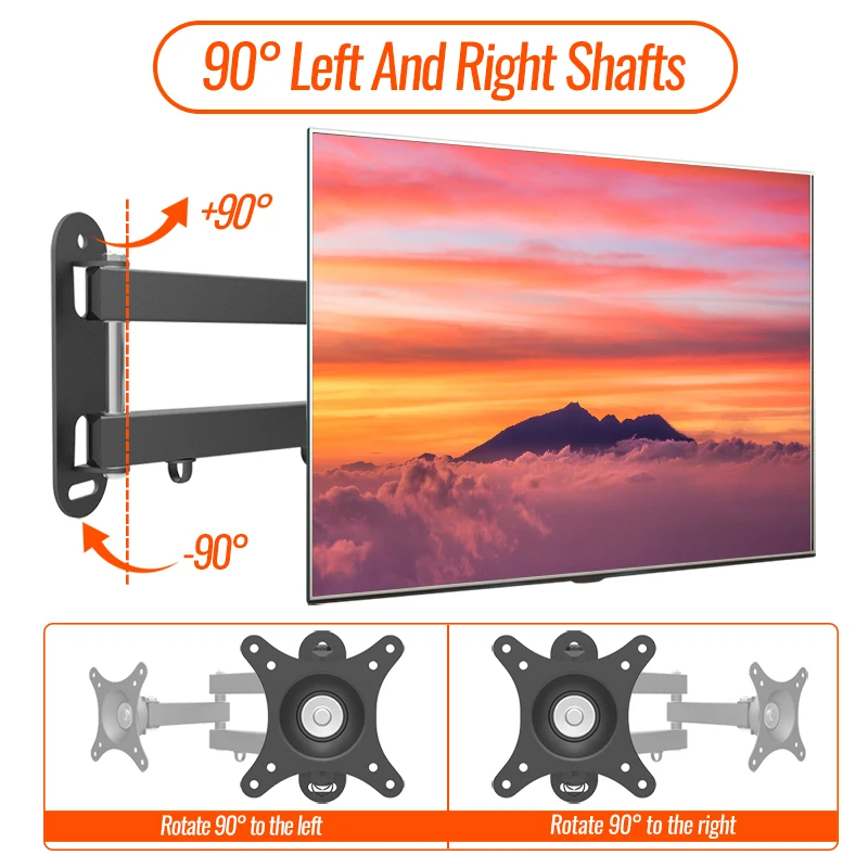 TV Wall Mount Holder Tilted Angle TV Mount Easy to Install Alloy Steel TV Stand Fits 14-24 inch VESA Monitor 100x100 75x75 Panel