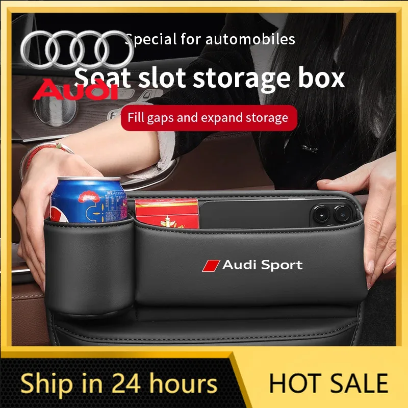 

2026 Hot For Audi For Audi Sport A3 A4 A5 A6 A7 A8 S3 S4 S5 S6 Q3 Q5 Q7 RS3 RS4 TT Car Seat Crevice Storage Box Gap Slot With Cu