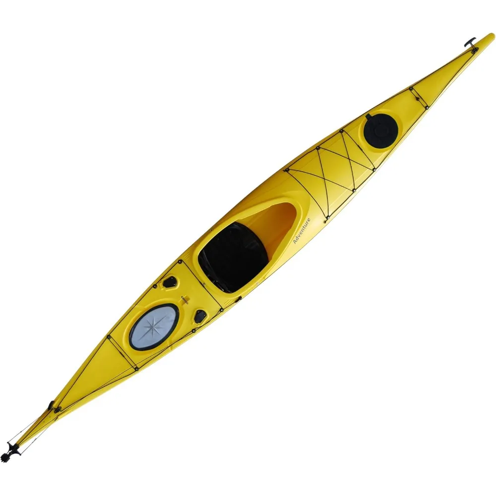 

Angler Touring Kayak – 14.75-Foot Solo Distance Sit-in Travel Kayak for Open Water Paddling, Collapsible Paddle Included