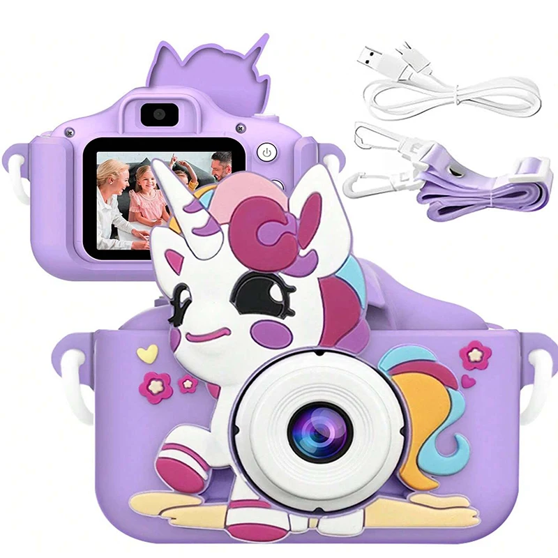 

Kids' Camera, 48MP 1080p HD Dual Front and Rear Cameras, Five Educational Games Christmas, Halloween, and Birthday Gift Top Choi