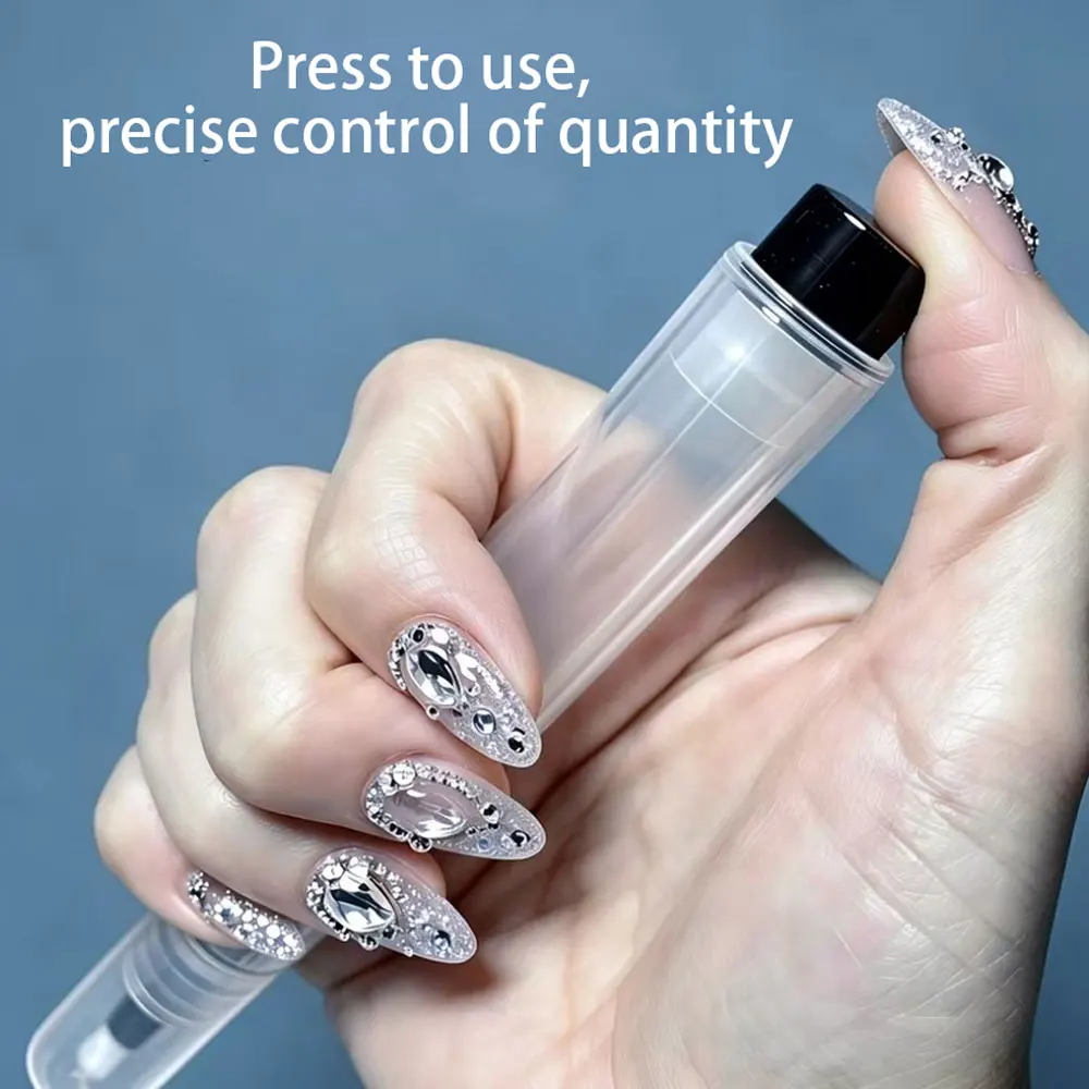 5/10Pcs 6ml Refillable Press Cosmetic Pen Transparent Empty Nail Lip Gloss Container with Brush Reusable Makeup Packaging Tubes