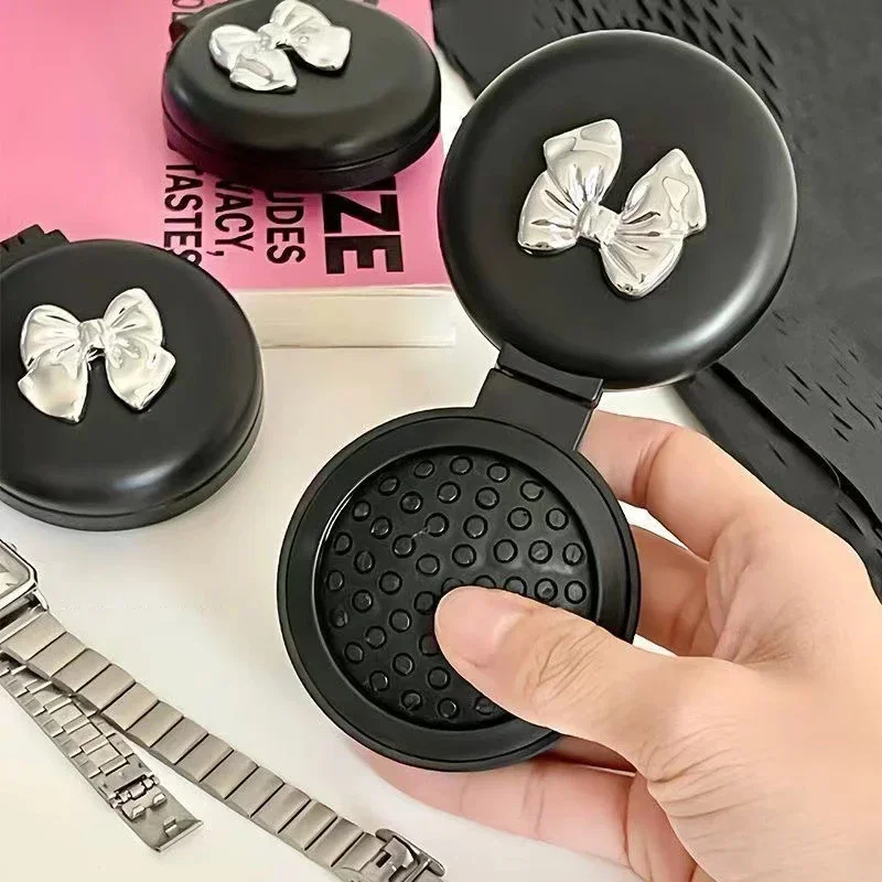 Cute Folding Massage Comb with Makeup Mirror Travel Portable Plastic Small Comb Bow Tie  Airbag Hair Brush Cepillo Para Cabello