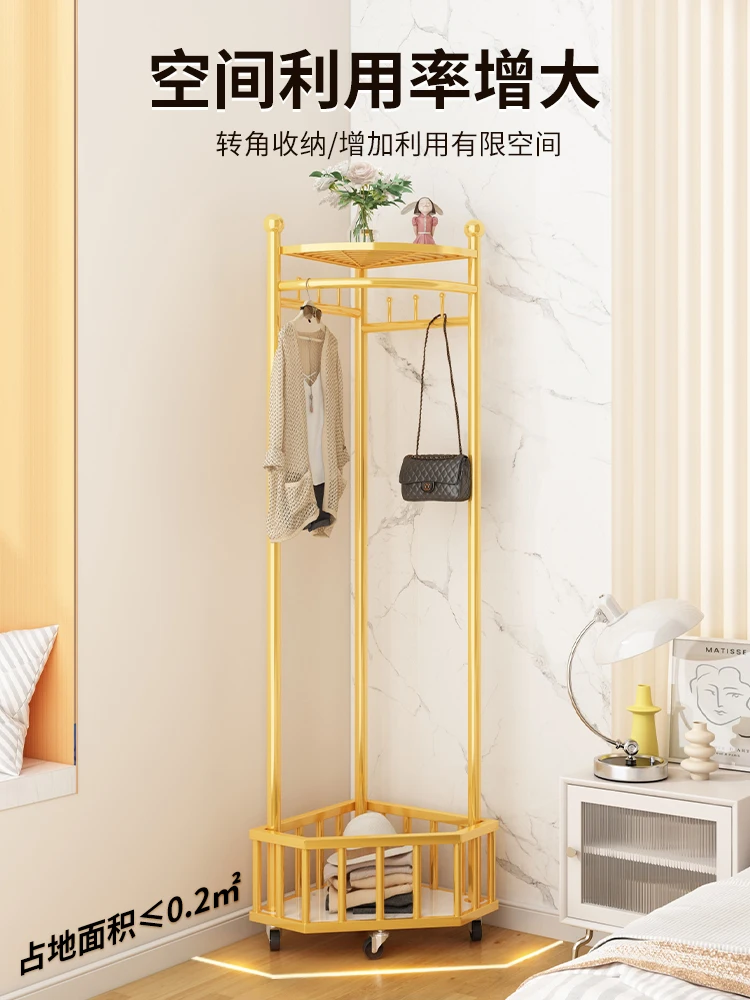 Simple Clothes Storage Rack, Floor Coat Rack, Bedroom Corner Entrance, Hallway