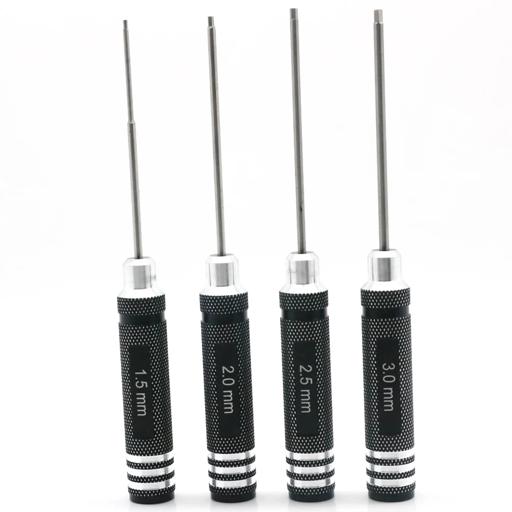 RC Tools 4 pcs hex screw driver set titanium plating hardened 1.5 2.0 2.5 3.0mm screwdriver For helicopter toys