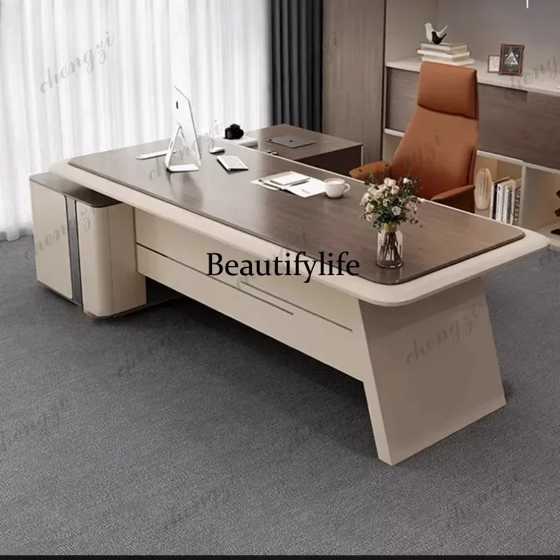 K153 Boss desk, modern leadership office desk, large desk, manager desk and chair combination, high-end atmosphere