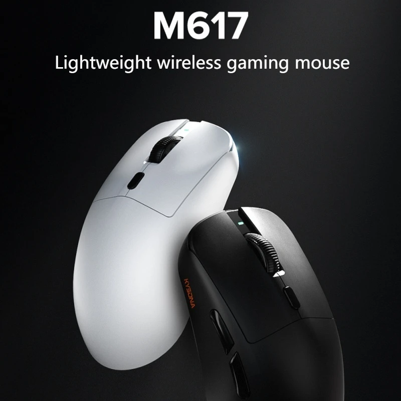 Беспроводная игровая мышь M617, трехрежимная, легкая конструкция, макропрограммирование, длительный срок службы батареи, эргономичная офисная беспроводная мышь для киберспорта Беспроводная игровая мышь M617, трехрежимная, легкая конструкция, макропрограммирование, длительный срок службы батареи, эргономичная офисная беспроводная мышь для киберспорта