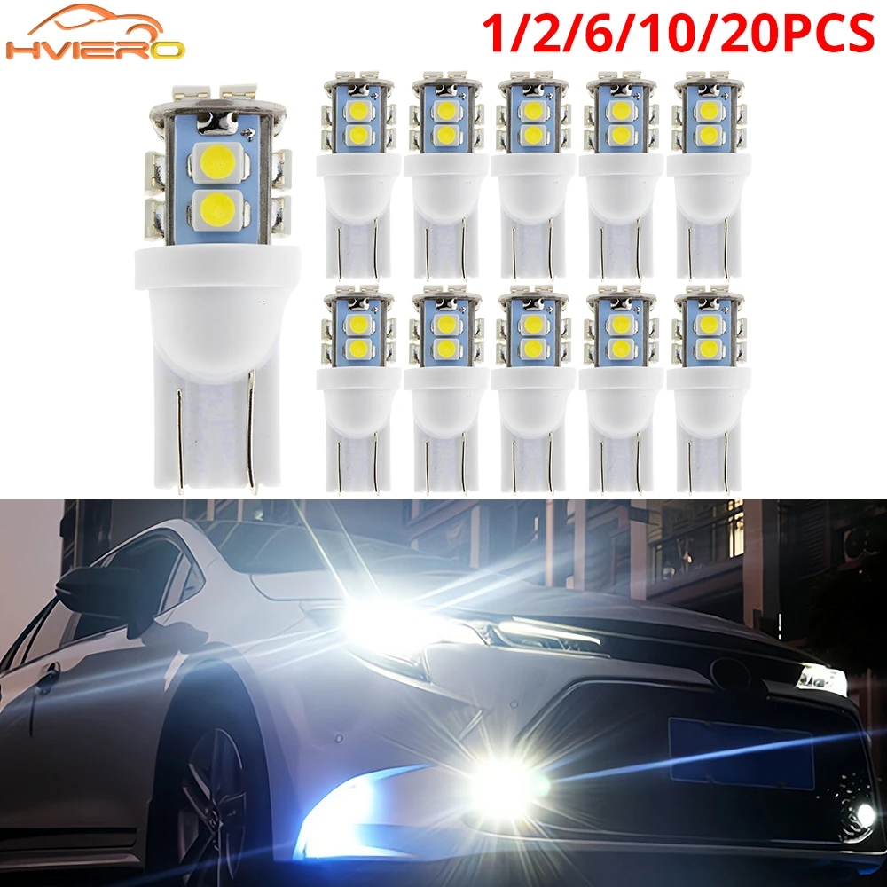 

1/2/6/10Pcs T10 Car Led Brake Turn Signal Lamp 194 W5W 3528 10smd License Plate Light 12V Wedge Side Bulbs Motorcycle Headlight