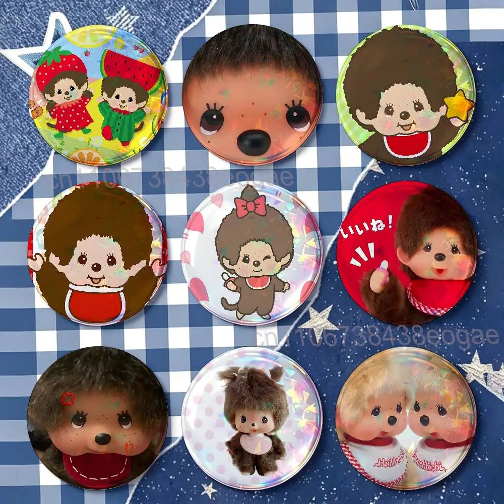 M-Monchhichi Badges Round Nijigen Otaku Culture IP peripheral products 58mm 44mm 32mm 75mm 25mm Mini