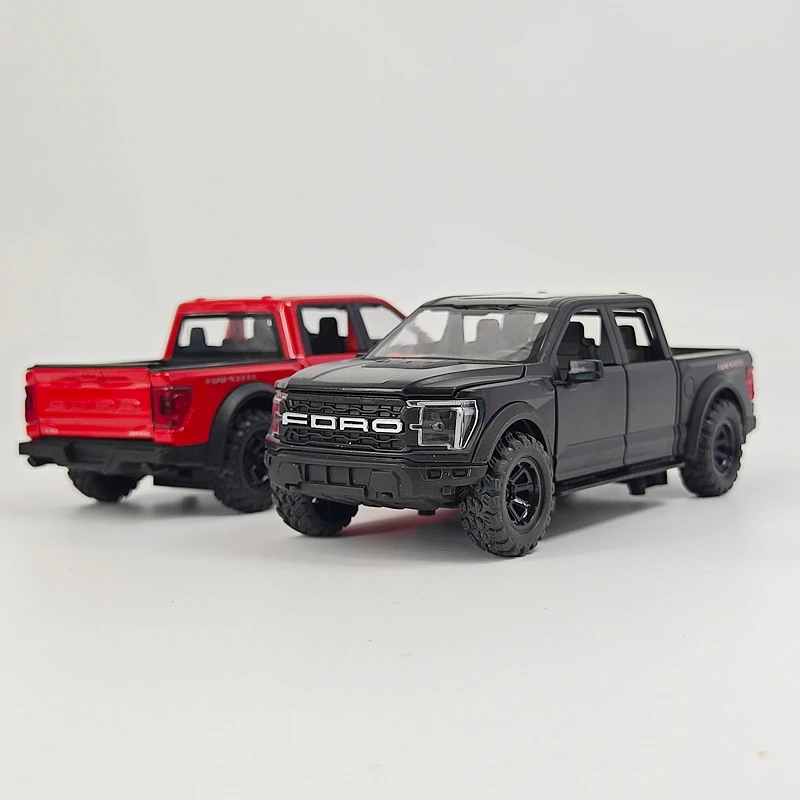 1:32 simulation Ford F150 pickup alloy off-road vehicle model, doors and engine hood, trunk can be opened with sound and light