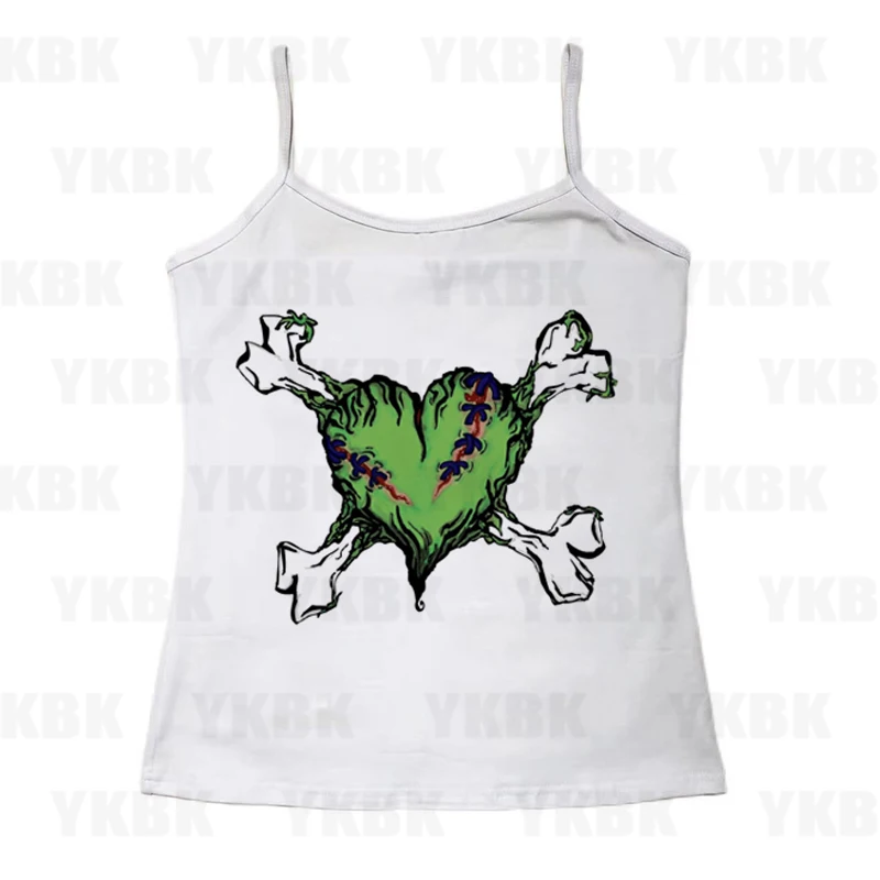 

Spice Girl Slim-fit Sleeveless Halter tops T-shirts Summer Retro Heart Anime Fashion Print Gothic Y2k Aesthetic Punk Casual