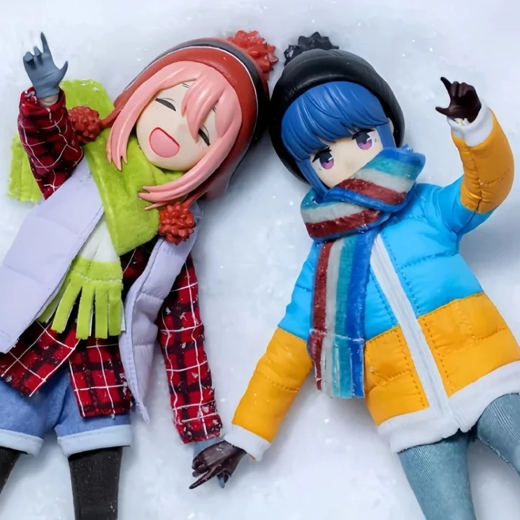 Figura de acción de tela GONG Laid-Back Camp, Rin Shima, Nadeshiko Kagamihara, figura de anime articulada, juguete coleccionable, regalo sorpresa