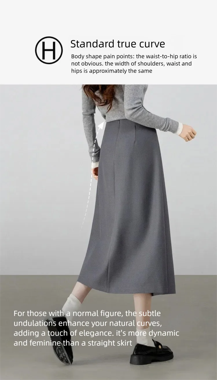 SENTUBILA Midi-Rock für Damen 2026 Frühling Neu Asymmetrischer A-Linien-Hochtaillenrock aus Leinen mit Falten Elegante Damenbekleidung 161QA5898 – Detail 25