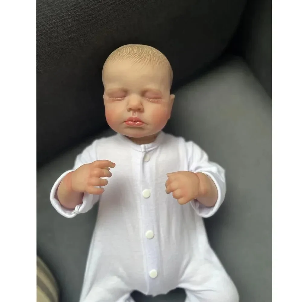 19inch Bebe Doll Sleeping Loulou Newborn Size Baby Doll Reborn Baby Dolls Hand-painted 3D skin multiple Layers Visible Veins