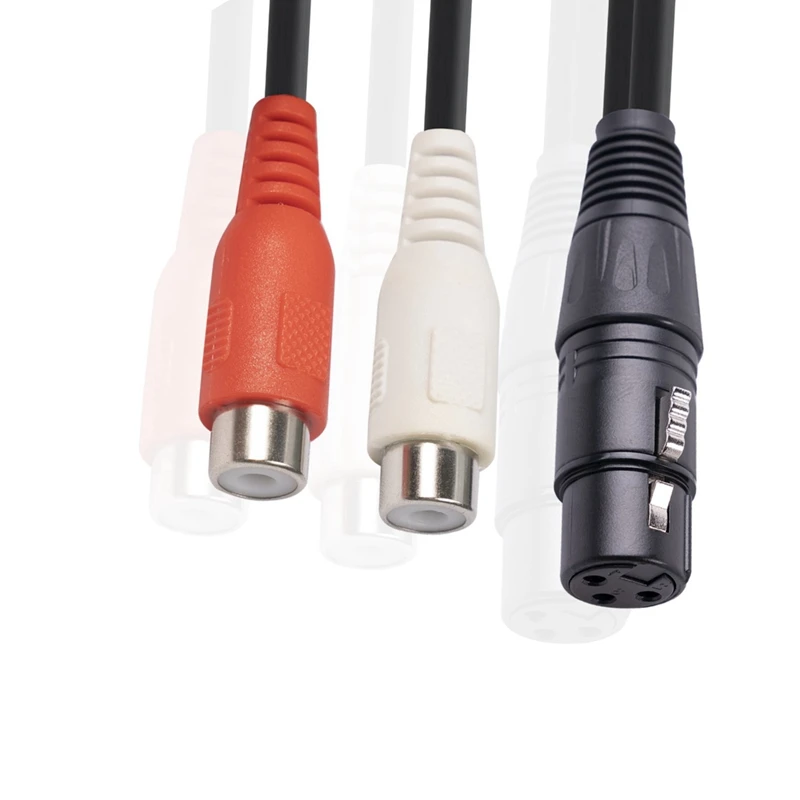 XLR na podwójny kabel RCA XLR do RCA Y kabel splittera 3 Pin XLR żeńskie do 2RCA żeński wzmacniacz mieszania wtyczka kabel AV, 0.2M