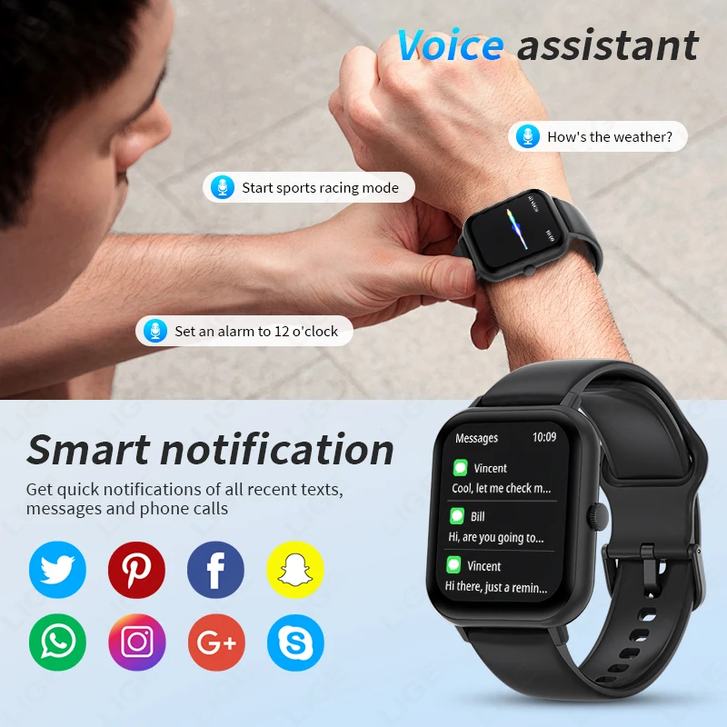 LIGE 2025 New GPS Tracker Smart Watch 1.83" HD Screen 100+ Sports Bluetooth Call Waterproof Sports Health Smartwatch Men Women image 4