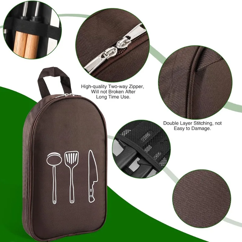 Outdoor Kitchenware Storage Bag 12 Piece Set Multifunctional Portable Picnic Kitchenware Camping Equipment