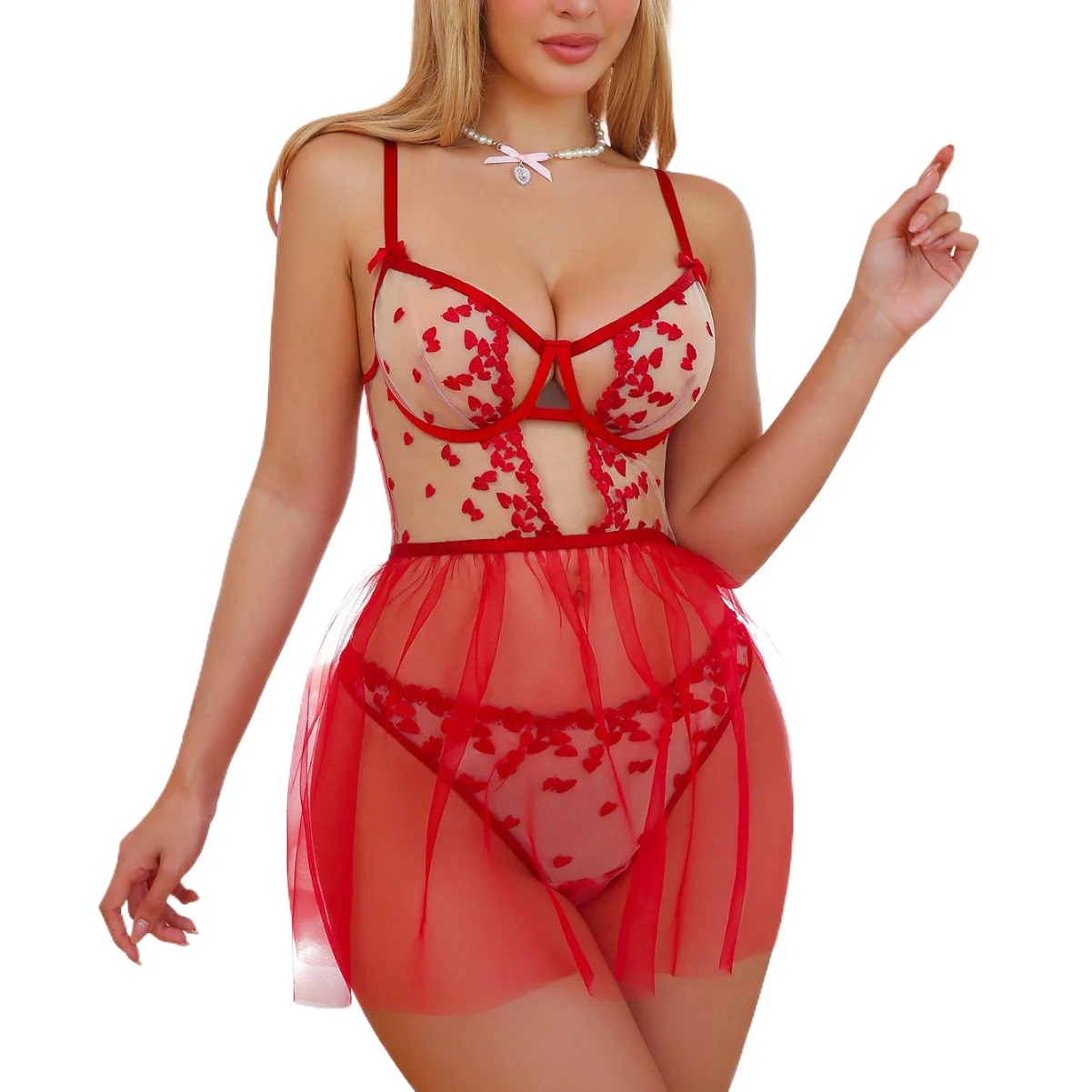 

Новая сексуальная кружевная ультратонкая перспективная женская сексуальная ночная рубашка Babydoll 30304