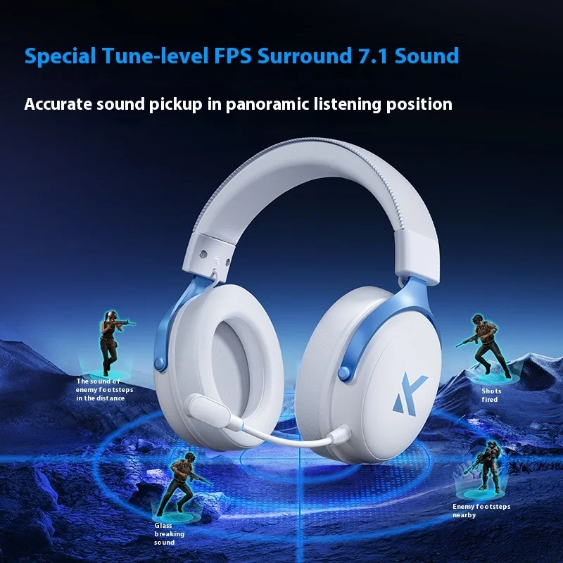 MCHOSE V9 Pro Headphones 3 Mode Wireless Head-mounted Noise Reduction Music Mic Gaming Earphones Pc Accessories Customized Gift