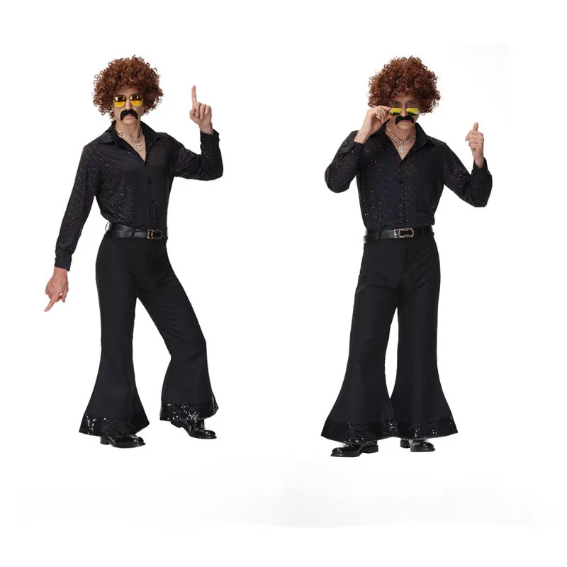 2025Bar Sänger Performance Kostüm Retro80Vintage Denim Plaid Outfit Hip-Hop Sänger Tanz Kostüm Bühne Tragen