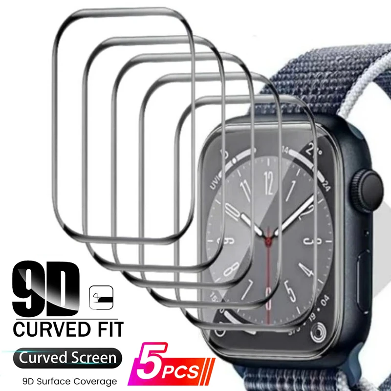 5PCS Ceramic Film for Apple Watch 9 8 7 6 SE 45MM 41MM 44MM 40MM 38 42MM Screen Protector IWatch 10 42/46MM Ultra 49MM Not Glass