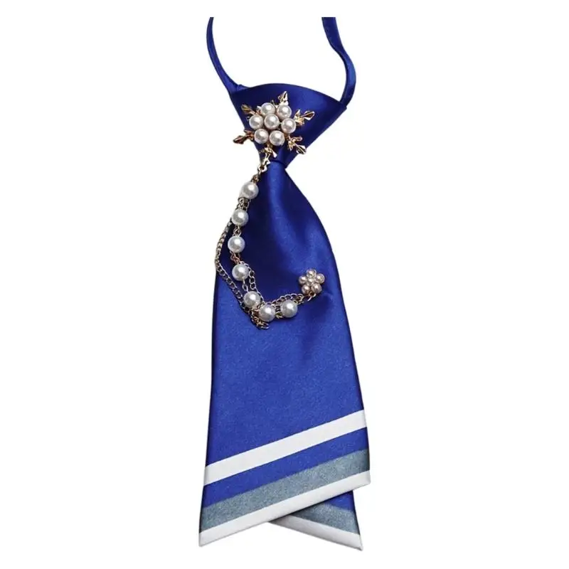 39BD Chain Brooch Ready-Loop Necktie Accessory for School Office Looks