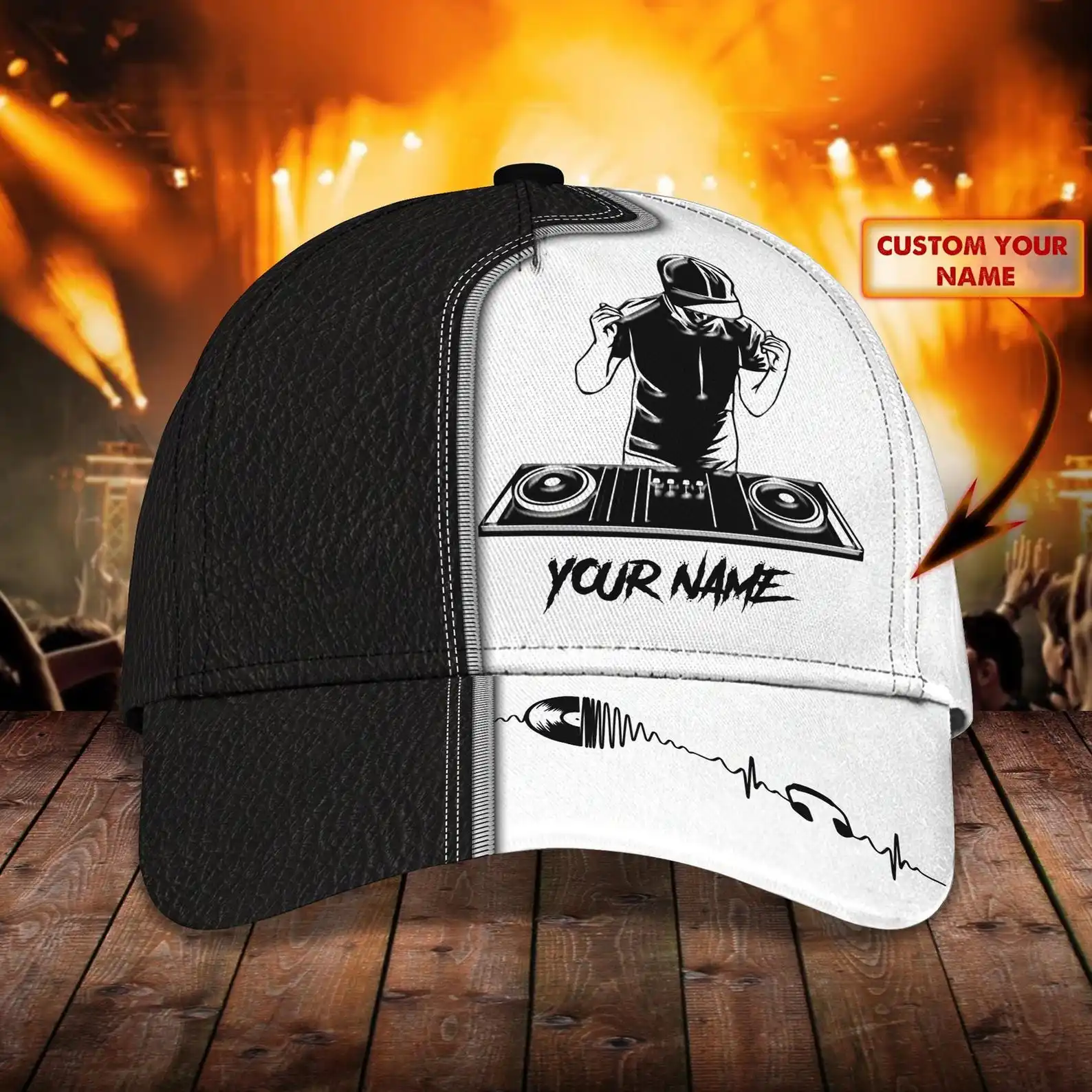 Custom Personalized DJ Hat With Custom Name, DJ Snapback Cap, Disc Jockey Gift, DJ Mixer Controller Hat For Music Lovers