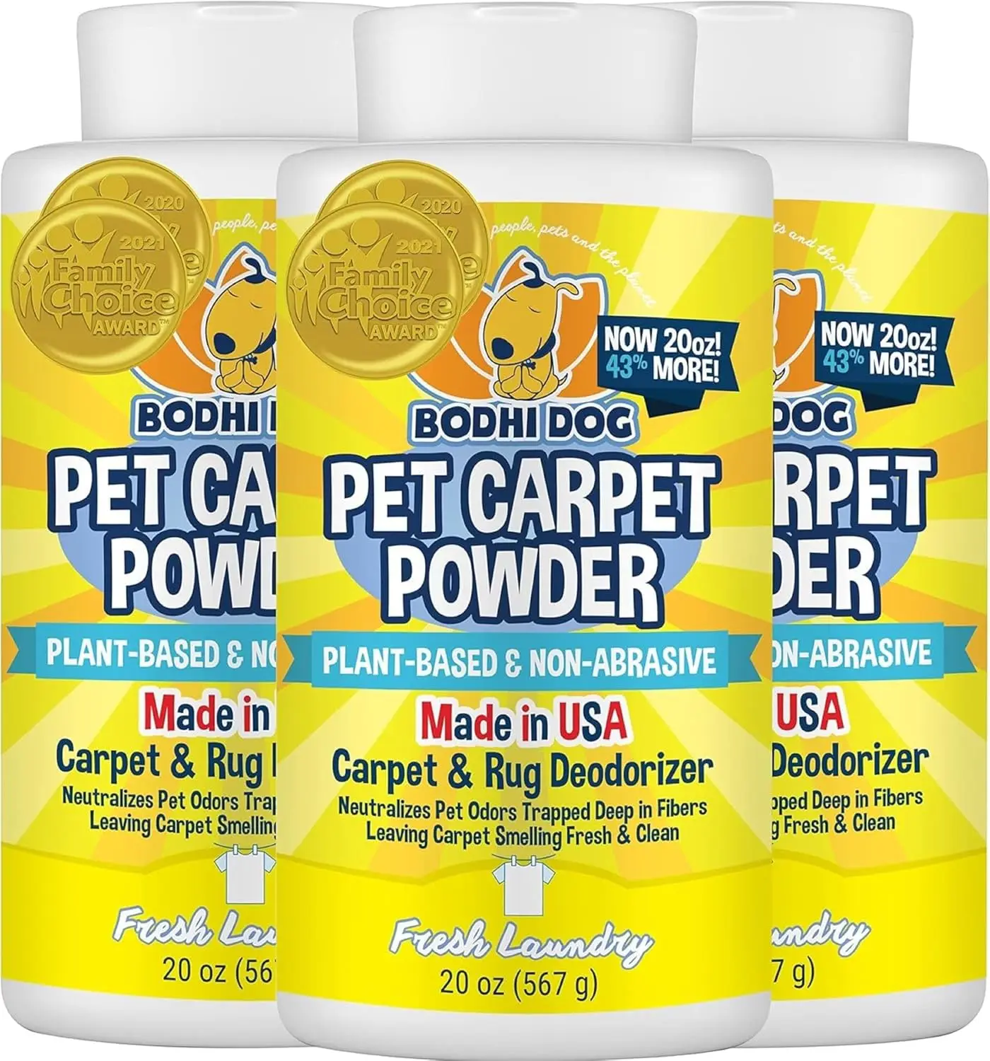 

Natural Carpet Deodorizer Powder - Dry Pet Smell Eliminator & Urine Odor Remover - Loosens Fur & Dirt