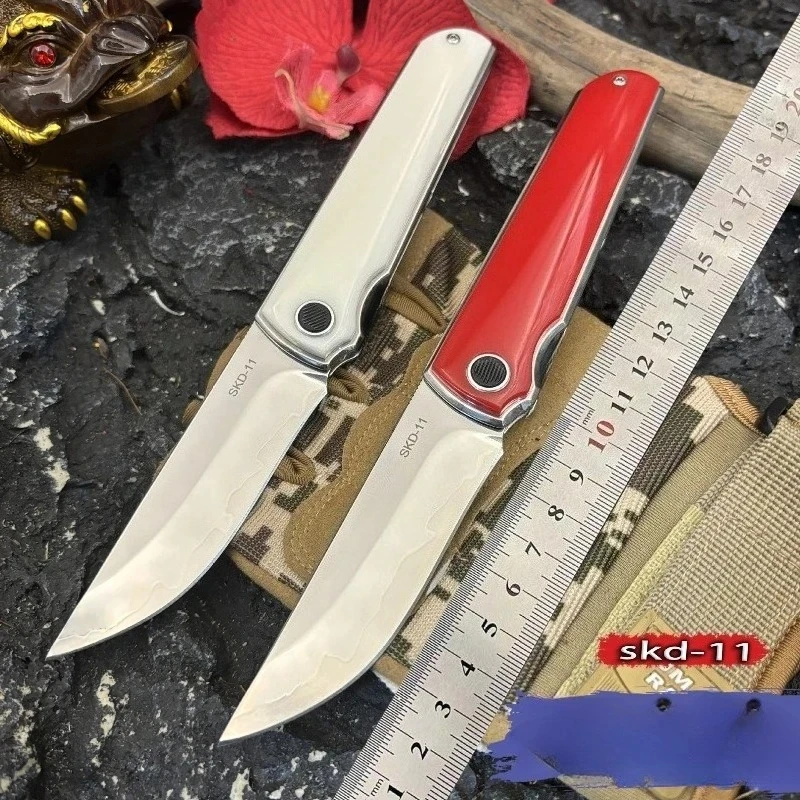 

New Outdoor Camping Survival Portable Hiking Fishing Folding Pocket Knife SKD-11 Blade Utility Fruit EDC Tools Knives