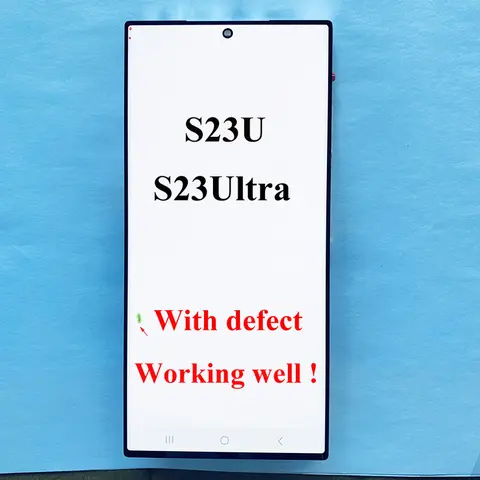 Avec Scratch AMOLED S23 Ultra LCD pour Samsung S23 ultra S918U S918B S918W écran tactile LCD avec cadre numériseur assemblée