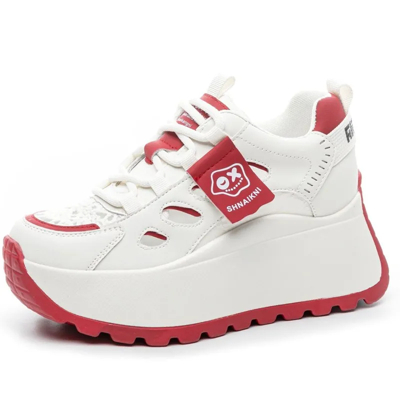 

Женская обувь для папы, весна 2025, модная универсальная повседневная обувь небольшого размера на толстой подошве с цветными блоками на шнуровке