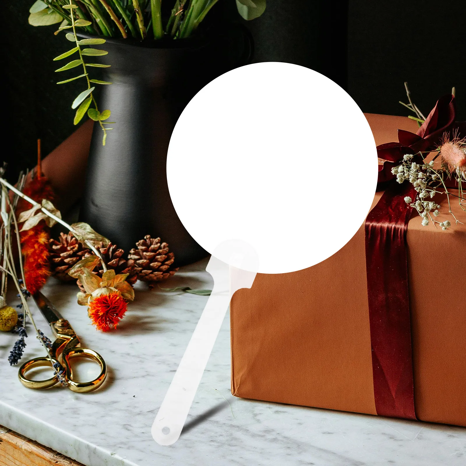 

50 Pcs Transparent Fan Handle Craft Sticks for Circular Pole Fold Plastic Wedding Programs Decorative Accessories Rod Miss