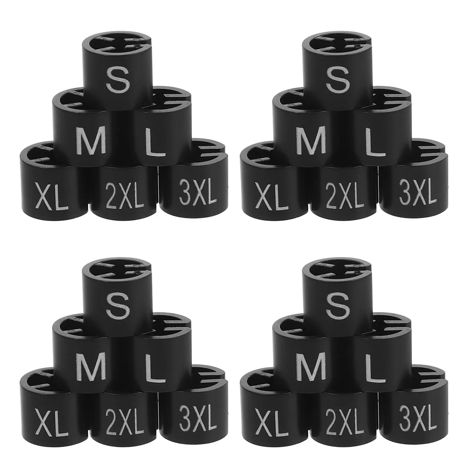 

180 Pcs Markers Mini Clip Labels for Hangers Rack Tags Garment Clip Labels Ring Black Color Clothing Size Markers For Hangers