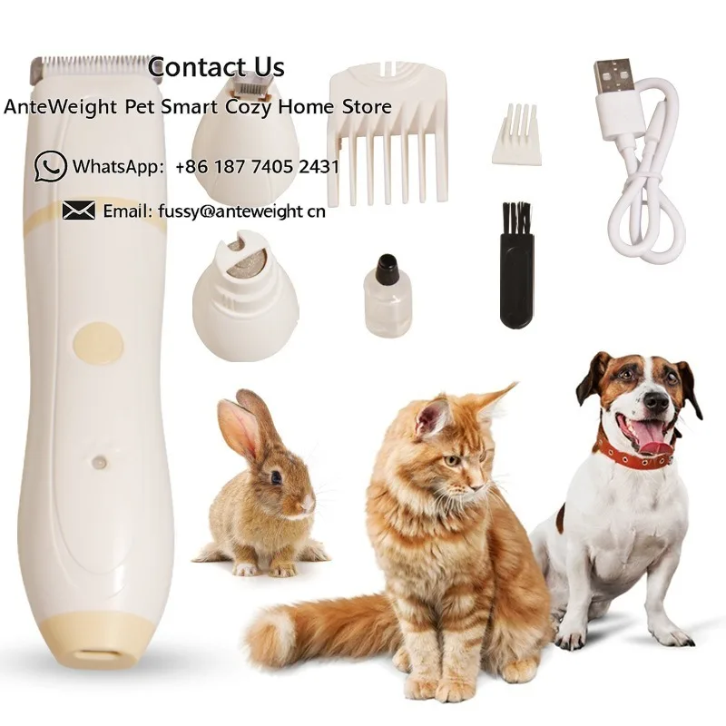 3-in-1 Electric Pet Clipper, Dog & Cat Grooming Trimmer Kit | Rechargeable Cordless Hair Cutting & Combing Tool for Wholesale