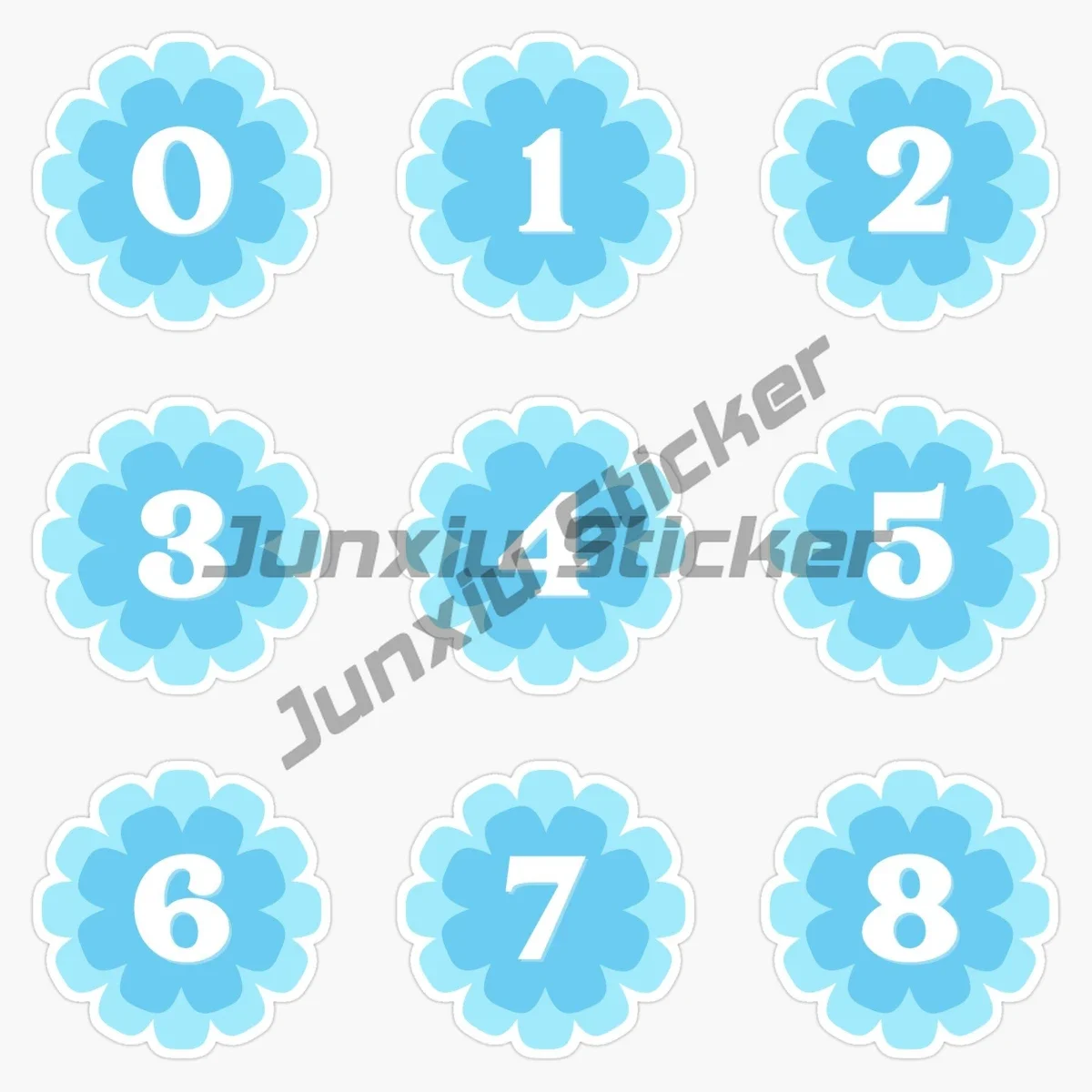 

Blue Flower Numbers 0-9 Year Can Be Combined in Car Sticker Car Motorcycle Logo Decal Laptop Phone Tablet PVC Decor