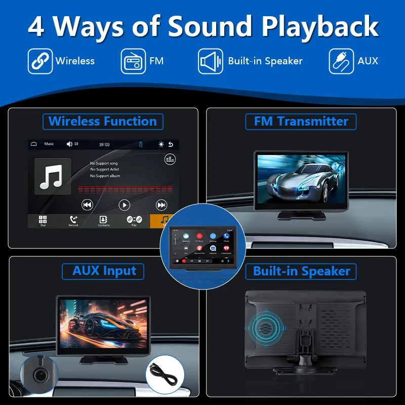 7 9 10 بوصة Carplay Car Smart Screen مشغل فيديو الوسائط المتعددة Carplay اللاسلكي Android Auto Car Radio for Android Apple Stereo